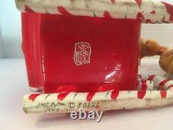 Vtg Lefton Shopper Girl In Santa Sleigh 2 Reindeer Label 1957 MCM 80136 Stamped