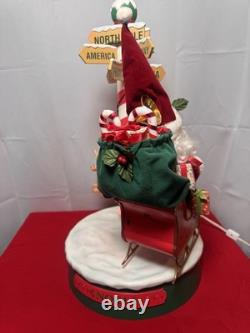 Vtg Matrix Ltd Motion Santa Sleigh Reindeer Street Sign Optional Music 1995