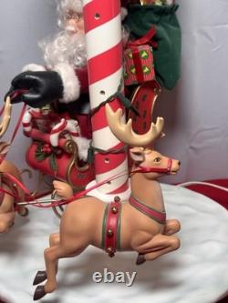 Vtg Matrix Ltd Motion Santa Sleigh Reindeer Street Sign Optional Music 1995