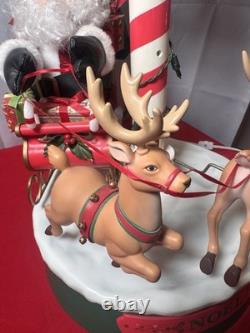 Vtg Matrix Ltd Motion Santa Sleigh Reindeer Street Sign Optional Music 1995