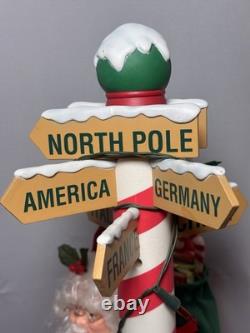 Vtg Matrix Ltd Motion Santa Sleigh Reindeer Street Sign Optional Music 1995