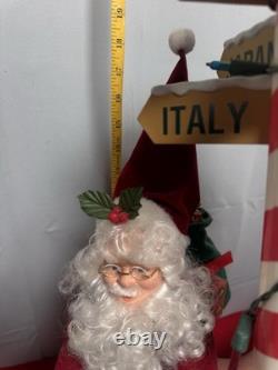 Vtg Matrix Ltd Motion Santa Sleigh Reindeer Street Sign Optional Music 1995