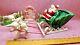 Vtg Napco Christmas Waving Santa Sleigh Two Prancing Reindeer Hitch & Reins