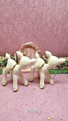 Vtg NAPCO Christmas WAVING SANTA Sleigh TWO Prancing Reindeer HITCH & REINS