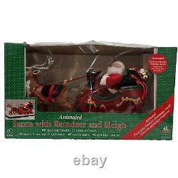 Vtg New Old stock 1995 24 Holiday Creations Animated Santa Sleigh & Reindeer