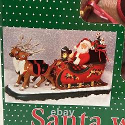 Vtg New Old stock 1995 24 Holiday Creations Animated Santa Sleigh & Reindeer