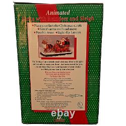 Vtg New Old stock 1995 24 Holiday Creations Animated Santa Sleigh & Reindeer