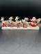 Vtg Relco Japan Noel Santa Sleigh Reindeer Christmas Ceramic Candle Holders 10.5