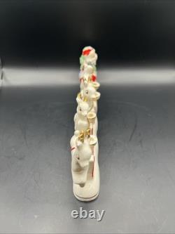 Vtg RELCO Japan NOEL Santa Sleigh Reindeer Christmas Ceramic Candle Holders 10.5