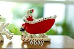 Vtg Relco Japan Santa Sleigh 2 Reindeer Christmas Figurines MCM Original Box