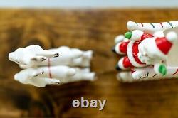 Vtg Relco Japan Santa Sleigh 2 Reindeer Christmas Figurines MCM Original Box