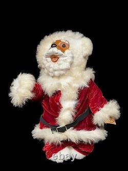 Vtg Robert Raikes Christmas Wood Santa Bears Reindeer Sled Set 6