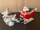 Vtg Santa Claus With Reindeer & Sleigh Christmas Figurines Relco Japan