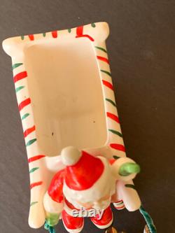 Vtg Santa Claus with reindeer & sleigh Christmas figurines Relco Japan