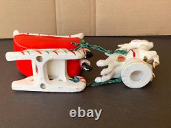 Vtg Santa Claus with reindeer & sleigh Christmas figurines Relco Japan