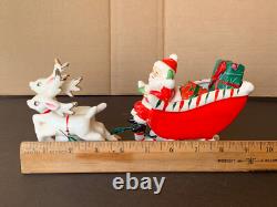 Vtg Santa Claus with reindeer & sleigh Christmas figurines Relco Japan