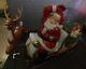 Vtg Santa Sleigh 1 Reindeer Blow Mold Christmas Lighted Yard Decor General Foam