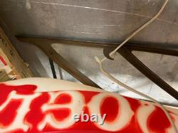 Vtg Santa Sleigh Reindeer Blow Mold Christmas Yard Decor Empire Light Giant Nice