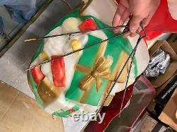 Vtg Santa Sleigh Reindeer Blow Mold Christmas Yard Decor Empire Light Giant Nice