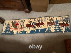 Vtg Santa and Reindeer 5 Piece Set App 12 By 12 Inch Each Piece 1960's
