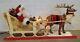 Working Vintage White Holiday Creations Animated Santa Sleigh Reindeer Musical