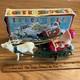 Working Withbox Vintage Celluloid Santa & Reindeer Withmetal Sleigh Wind Up Toy