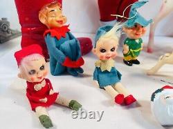 WOW! Huge Vintage Christmas Decoration Lot Santa, Elves, Reindeer, Sleigh