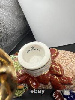 Waterford Holiday Heirlooms Reindeer & Santa Sleigh Candle Holder Set Box