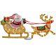 Werchristmas 124 Cm Width Large Pre-lit Santa Reindeer Sleigh Silhouette With