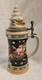 West Germany Santa Christmas Stein Reindeer Pulling Sleigh 360 Design Hinged Top