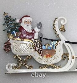 Wilhelm Schweizer Hand Painted Pewter Signed No Date Santa Sleigh Toys Reindeer