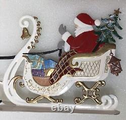 Wilhelm Schweizer Hand Painted Pewter Signed No Date Santa Sleigh Toys Reindeer