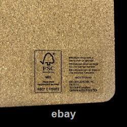 Williams Sonoma Santa Sleigh Reindeer Hard Cork Placemats Lot of 4 Maroon White
