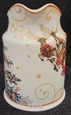 Williams Sonoma Twas Night Santa Sleigh Reindeer Pitcher 64oz New No Box