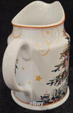 Williams Sonoma Twas Night Santa Sleigh Reindeer Pitcher 64oz New No Box
