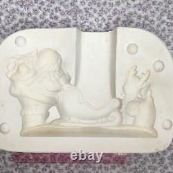 XL Santa Sleigh Reindeer Ceramic Mold Kimple 2576 Christmas HUGE 14x8 MINT