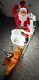 X. Vintage Classic General Foam Reindeer Pulling Santa & Sleigh With Toys Tested