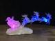 Xmas 2003 Heritage Mint Holiday Ice Sculpture Lighted Santa Sleigh 6 Reindeer