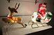 Y. 38 Vintage Empire  Santa In His Sleigh With Reindeer Noel Holiday Blow Mold
