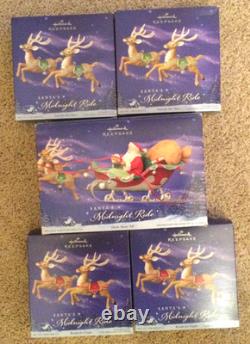 Yr 2005 Hallmark / SANTA'S MIDNIGHT RIDE / SANTA'S SLEIGH & 8 REINDEER / NEW