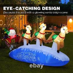 ZPISF 10 FT Santa Sleigh With Reindeer Christmas Inflatables Outdoor Christmas
