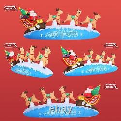 ZPISF 10 FT Santa Sleigh With Reindeer Christmas Inflatables Outdoor Christmas