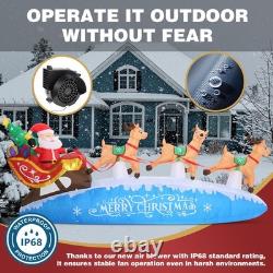 ZPISF 10 FT Santa Sleigh with Reindeer Christmas Inflatables Outdoor Decorati