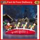 Zpisf 10 Ft Santa Sleigh With Reindeer Christmas Inflatables Outdoor Decorations