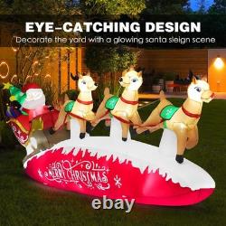 ZPISF 10 FT Santa Sleigh with Reindeer Christmas Inflatables Outdoor Decorations