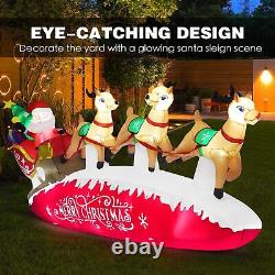 ZPISF 10 FT Santa Sleigh with Reindeer Christmas Inflatables Outdoor Red