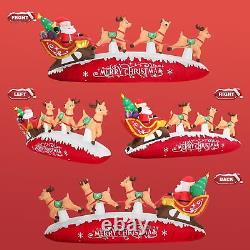 ZPISF 10 FT Santa Sleigh with Reindeer Christmas Inflatables Outdoor Red